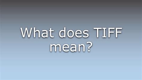 what does tiff stand for in computing